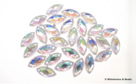 Jewel Acrylics Sew-On NAVETTE Crystal AB 12mm